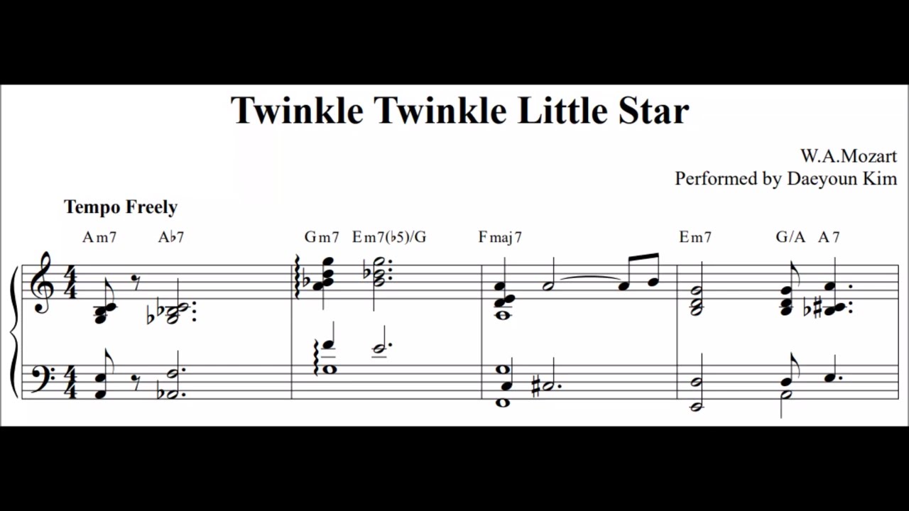 7 level of Twinkle Twinkle Little Stars(Cateen ver) Sheet music for Piano  (Solo)