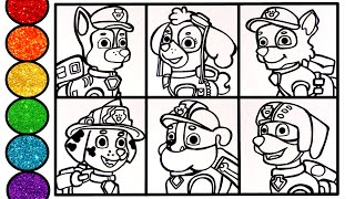 How To Draw Paw Patrol- Chase Skye Marshall And Others- Coloring For Kids