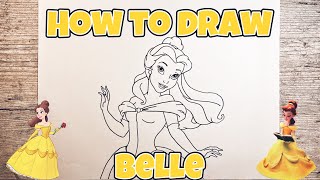 HOW TO DRAW BELLE | BEAUTY AND THE BEAST | Easy Step-by-Step Tutorial | FOR KIDS