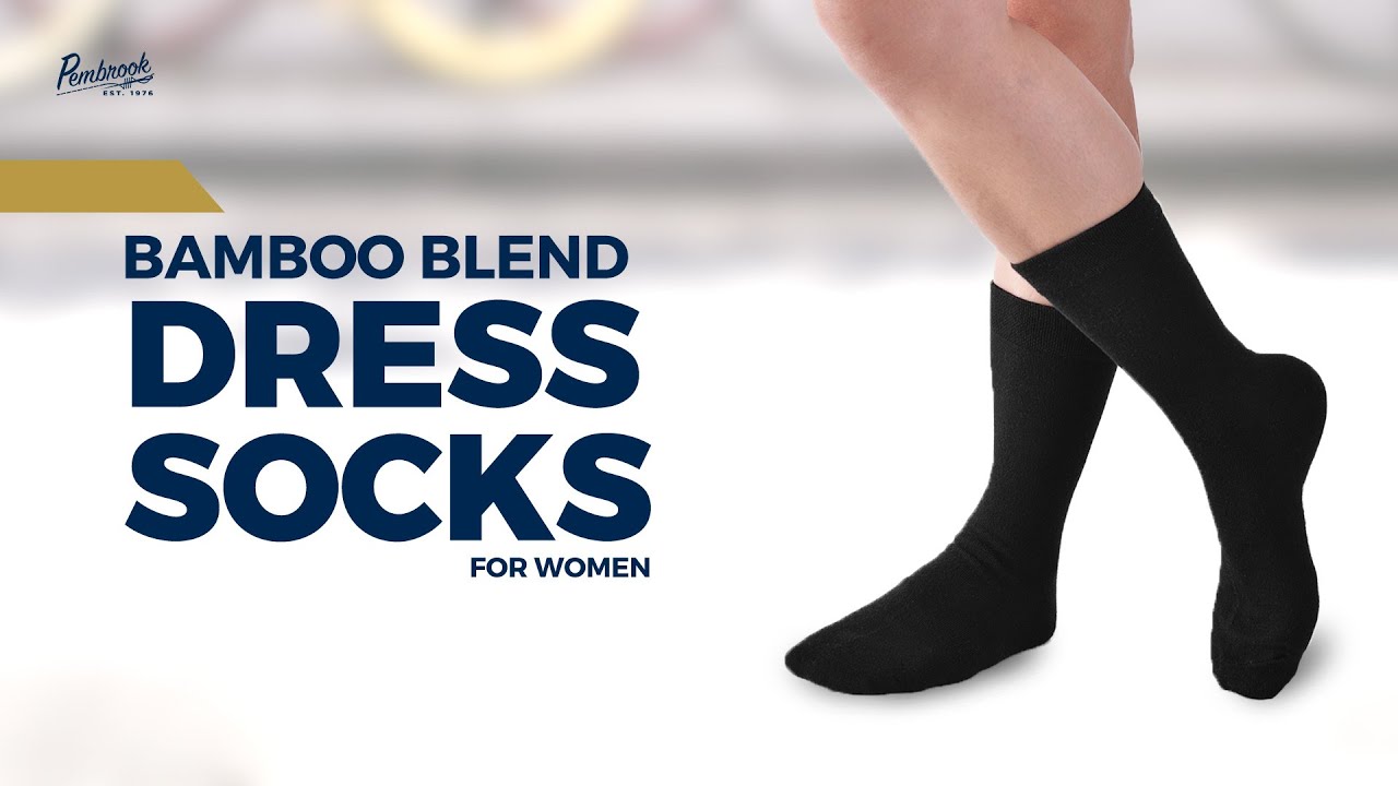 Pembrook Bamboo Womens Dress Socks - 4 Pairs Crew Womens Trouser Socks