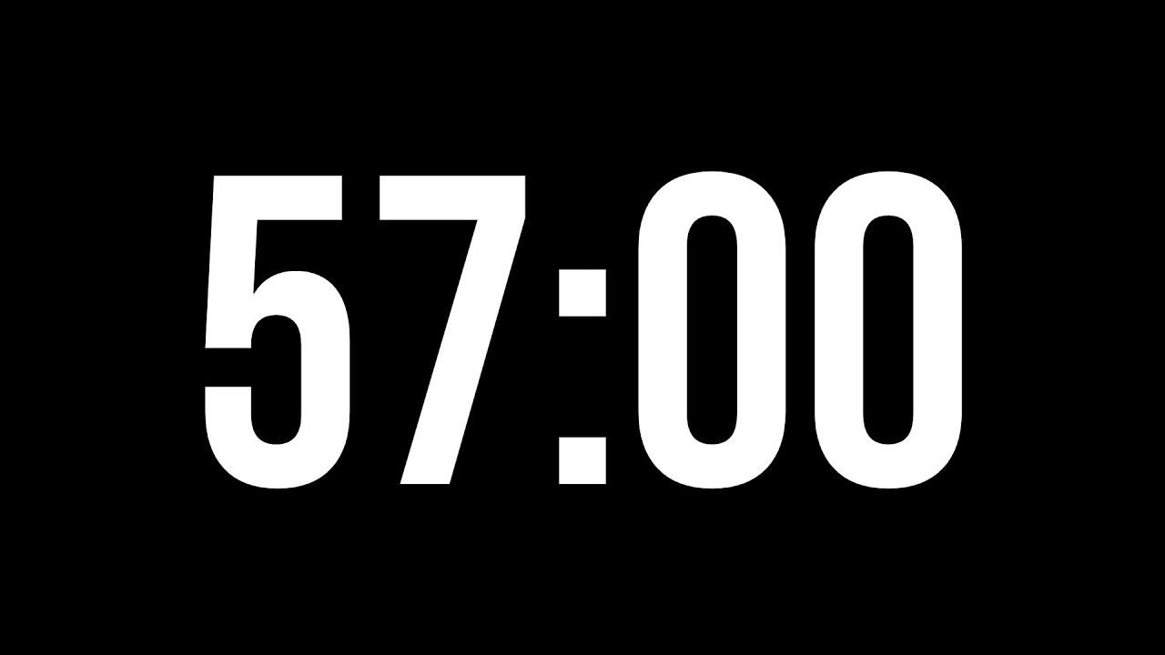 57 Minute Timer | Black Screen Timer Without Tick Sounds | 3420 Seconds Timer