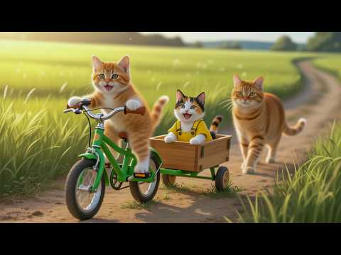 Mama Cat Trims Fur on the Farm and Makes Tiger Hat For Kittens At Home🐾🎩🐯
