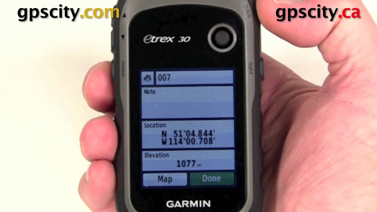 Marking a Waypoint on the Garmin Etrex 30 - YouTube