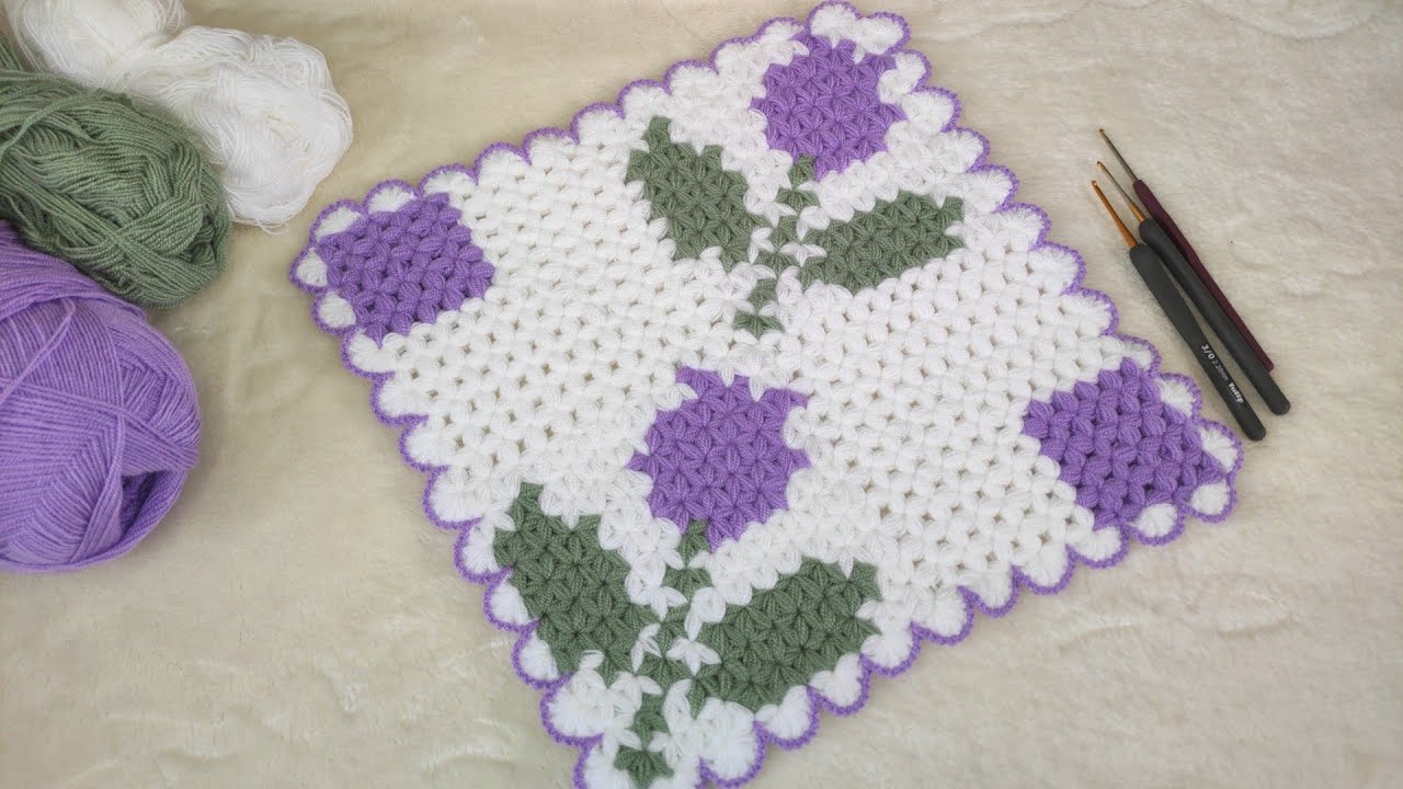 2025🌷ÇEYİZLİK ÇOK GÜZEL ÇOK KOLAY TAKIM KARE LALELİ LİF MODELİ ADIM ADIM YAPILIŞI