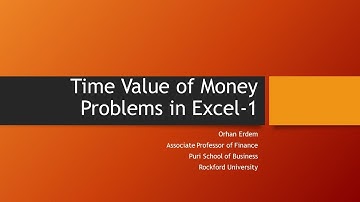 Time Value of Money in Excel 1