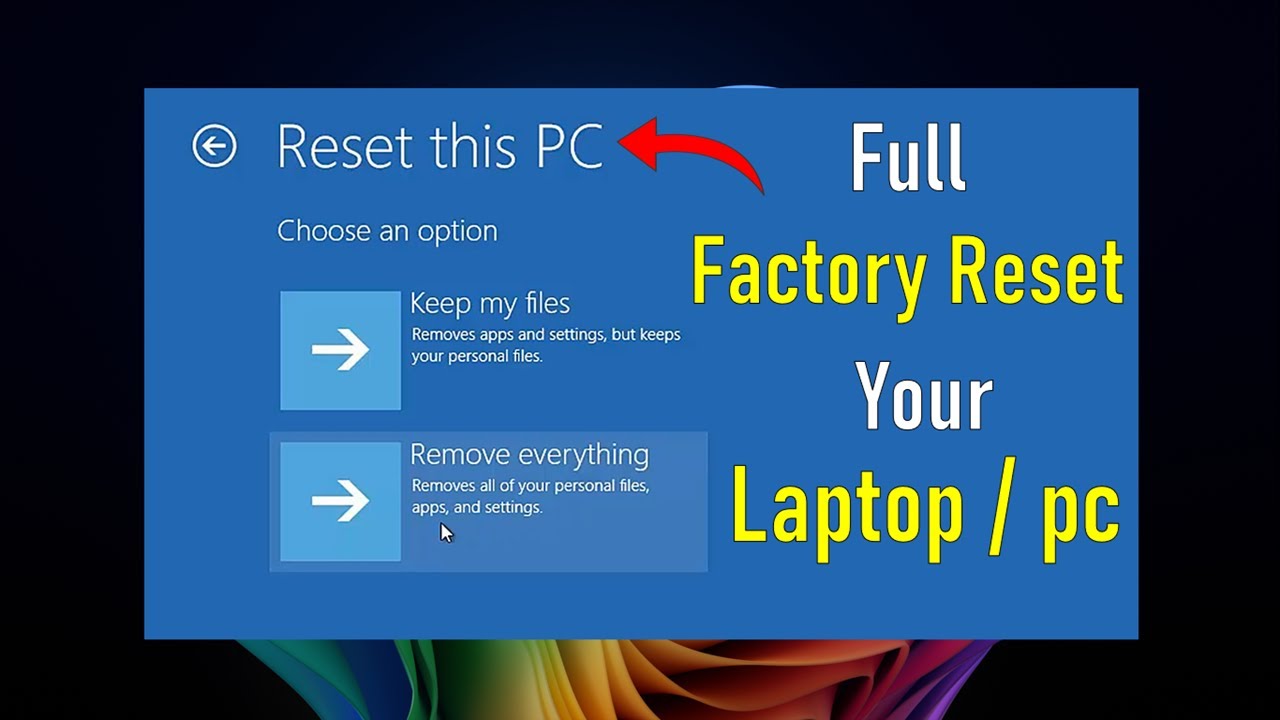 How to Factory Reset Laptop | Laptop reset kaise kare | Reset windows ...