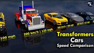Transformers Cars Speed Comparison | 3D Comparison