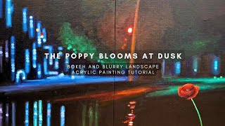 HOW TO PAINT A NIGHT BOKEH LANDSCAPE | ACRYLIC PAINTING TUTORIAL