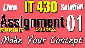 IT430 Assignment 1 Solution Spring 2024 | IT430 Assignment 1 Solution 2024 | VU Scholar