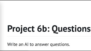 Questions, Write an AI to answer questions artificial intelligence with python | Harvard course