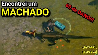 #17 Jurassic Survival: Encontrei um MACHADO com 60 de dano no BOSQUE DE PALMEIRAS!!! screenshot 5