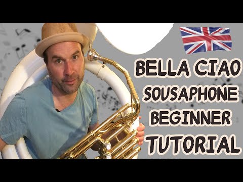 Easy Tutorial for beginners on sousaphone, tuba, euphonium with fingerings and score for Bella Ciao