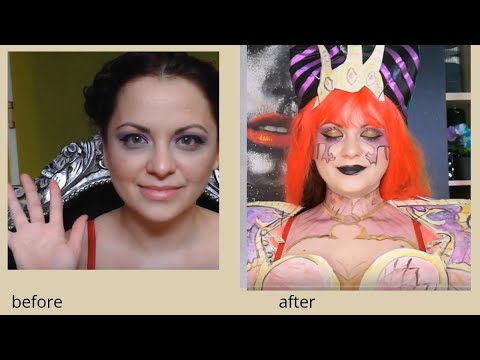 #halloween #bodypainting #makeupart #facepainting #tutorial #alexstrasza  #warcraft