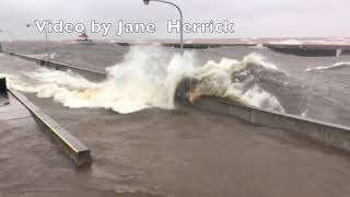 Canal Park Duluth Minnesota - Gale Force Winds Generate Large Waves