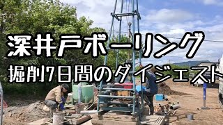 井戸掘り。深井戸ボーリング掘削。