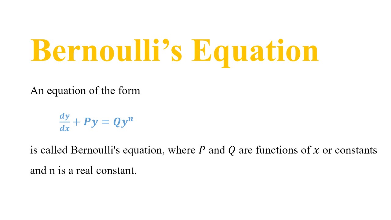 Bernoulli’s Equation
