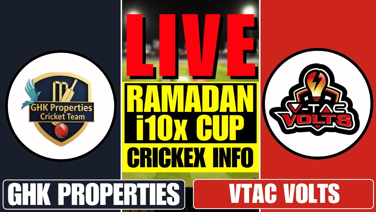 VTAC VOLTS vs GHK PROPERTIES LIVE | VTV vs GHK - CRICKEX INFO