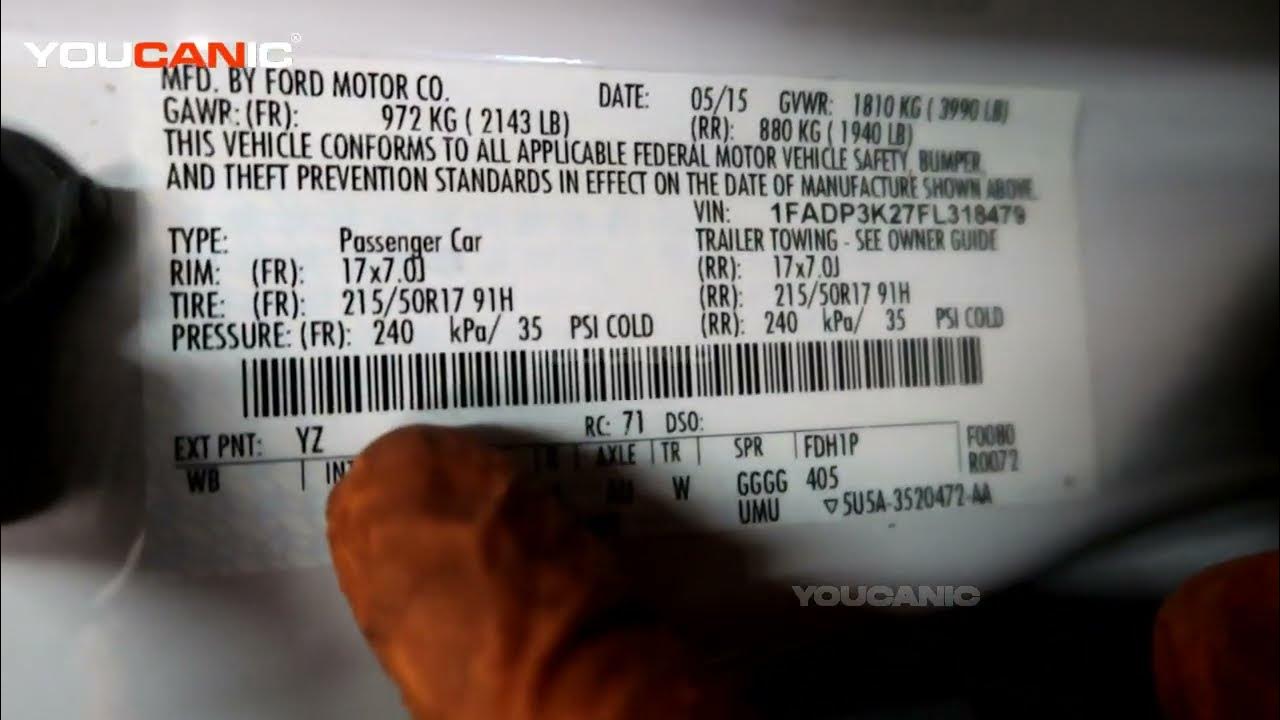2012-2019 Ford Focus - Paint Code Location - YouTube