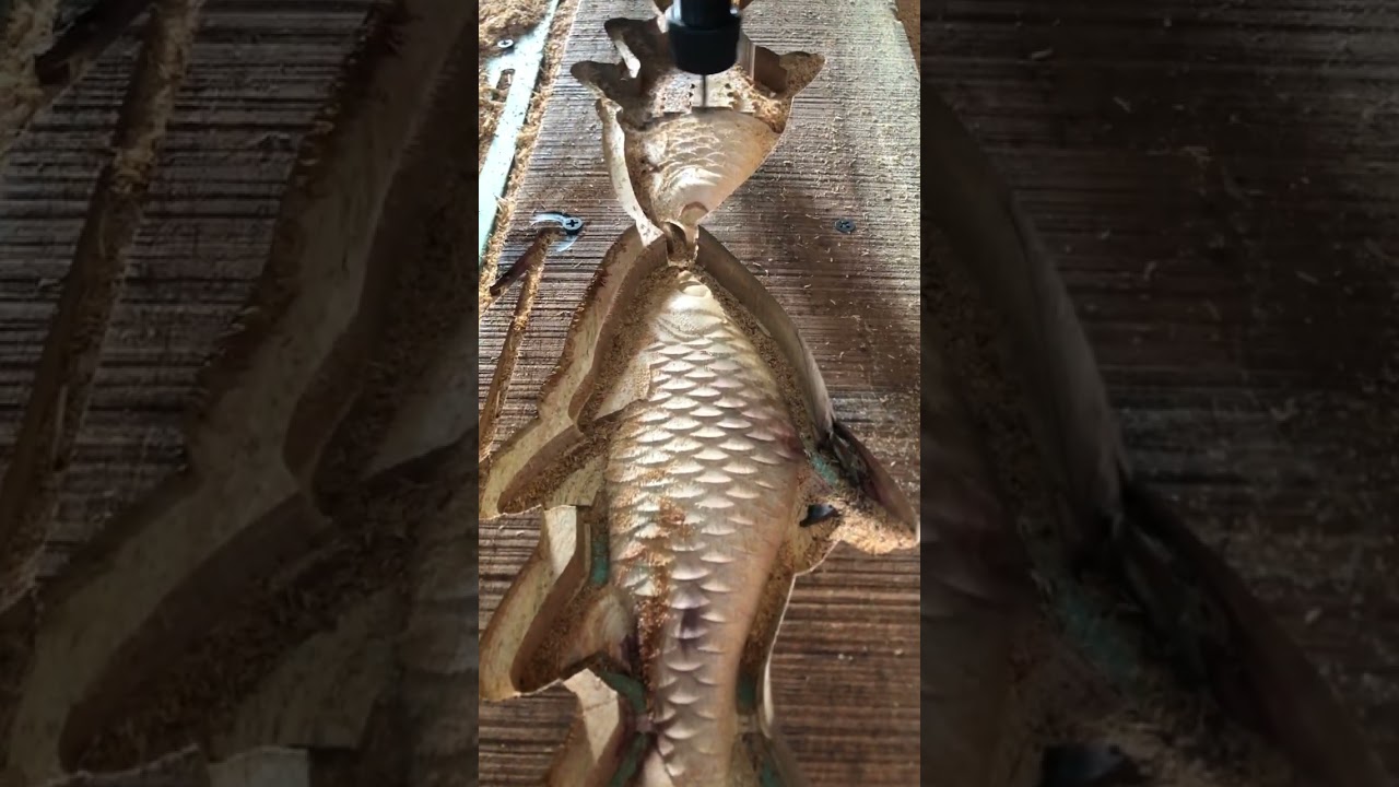 Wooden fish carving 3D — Custom 3D/2D Furniture Base WallArt|Facade|Doors|Panel|Interior