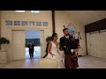 Funny wedding moments  groom surprises wedding guests with bagpipe entrance