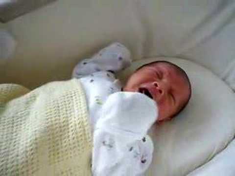 2 week old baby crying