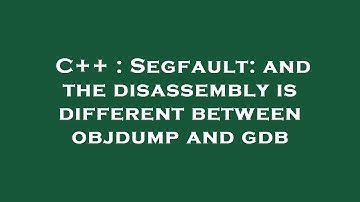 C++ : Segfault: and the disassembly is different between objdump and gdb