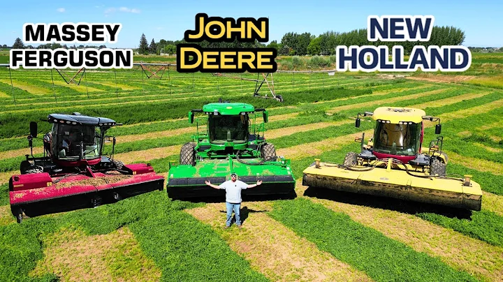 John Deere vs Massey Ferguson vs New Holland! Swather Test!