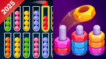 Ball sort VS Nut sort All levels Walkthrough satisfying gameplay