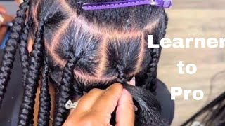 How to make KNOTLESS BRAIDS for visual  learners | BEGINNER FRIENDLY | VERY detailed