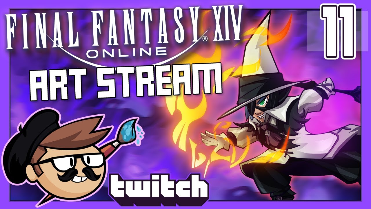 Art Stream: Final Fantasy XIV Warrior Commission - PART 11 FINALE - TenMoreMinutes Twitch VOD