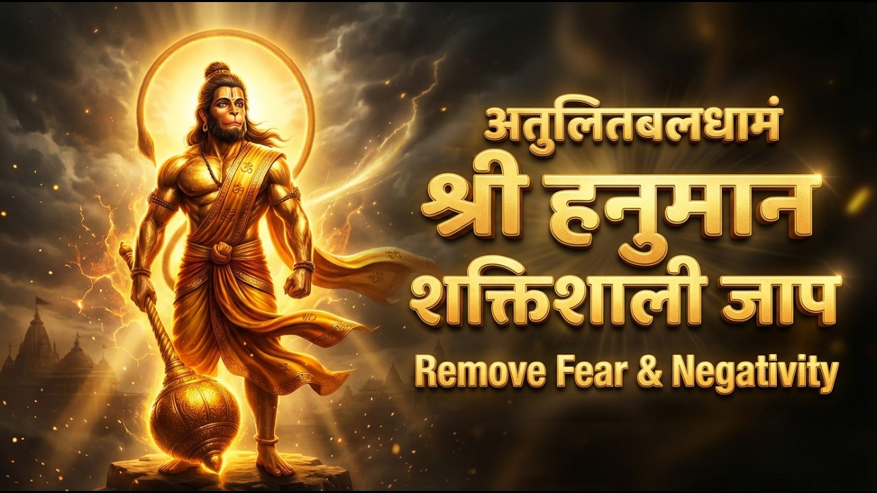 अतुलितबलधामं हेमशैलाभदेहं | Shri Hanuman Powerful Jaap | Remove Fear & Negativity