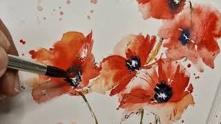 Sketchbook Drawings: Poppies in Watercolour and Pen