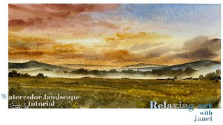 Beautiful Sunset Clouds Watercolor Painting Process. Watercolor landscape  tutorial for beginner