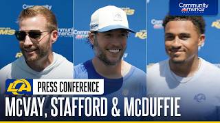 LIVE: Sean McVay, Matthew Stafford & Trent McDuffie Address The Media After Training Camp Practice