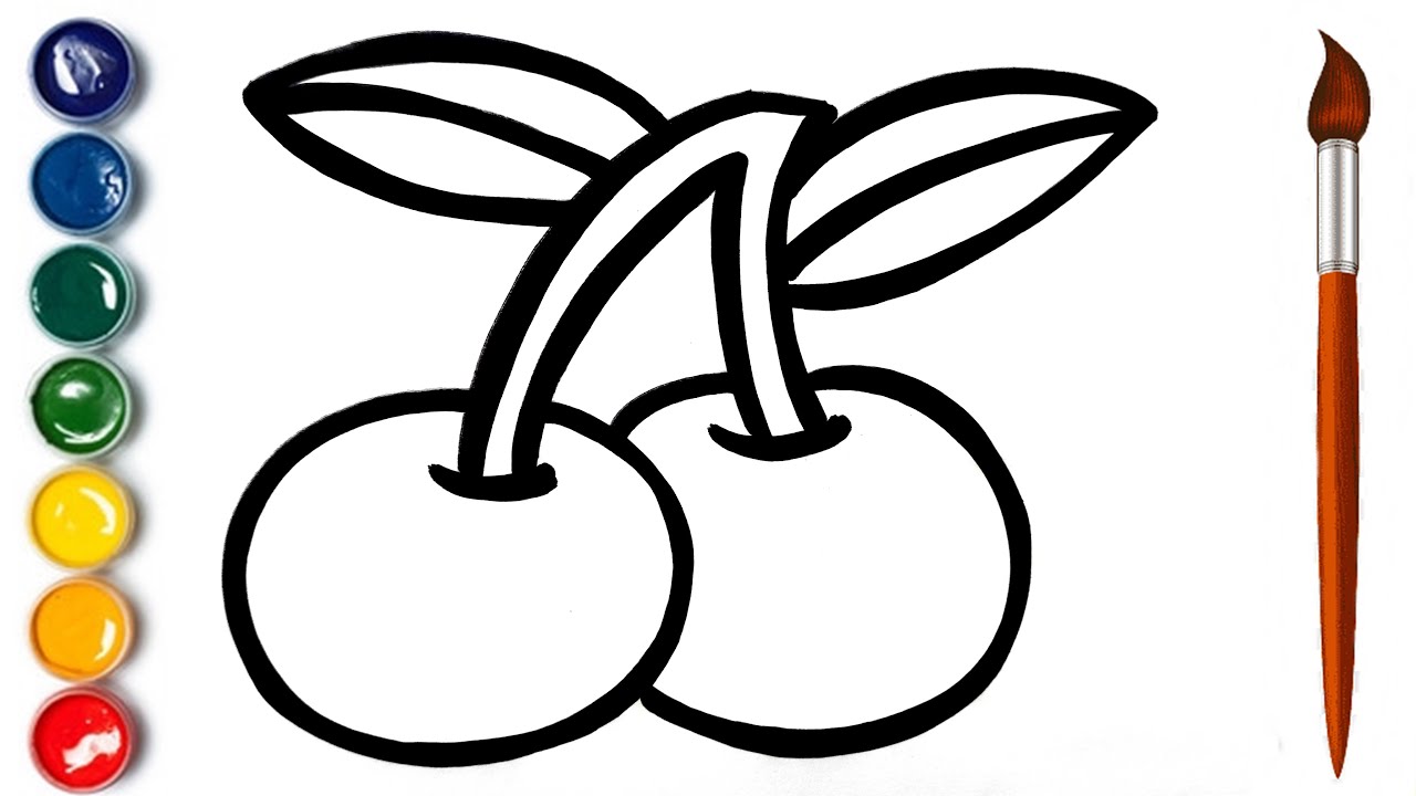 How To Draw Cherry 🍒 How To Draw Cherries Easy Fruits Drawing Easy