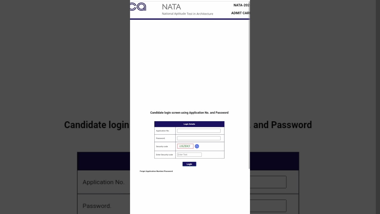 NATA 2023 Admit card