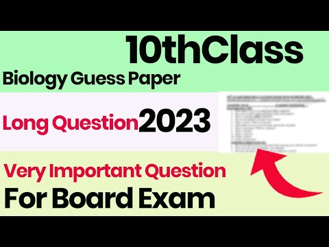 10th Class Biology Guess Paper 2023 - 10th Class Biology Important Long Questions 2023 -10th Biology