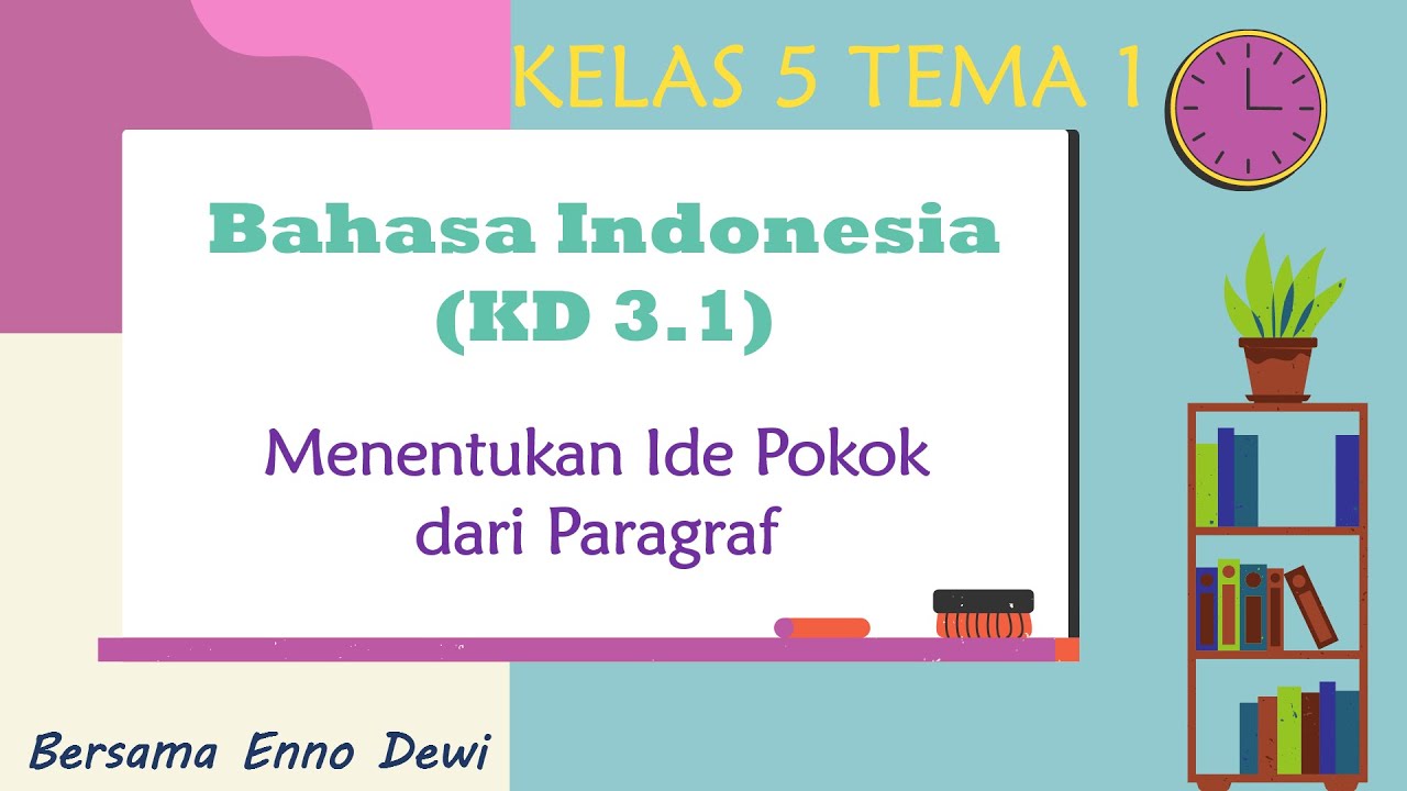 KELAS 5 | TEMA 1 | BAHASA INDONESIA KD 3.1 MENENTUKAN IDE POKOK DARI