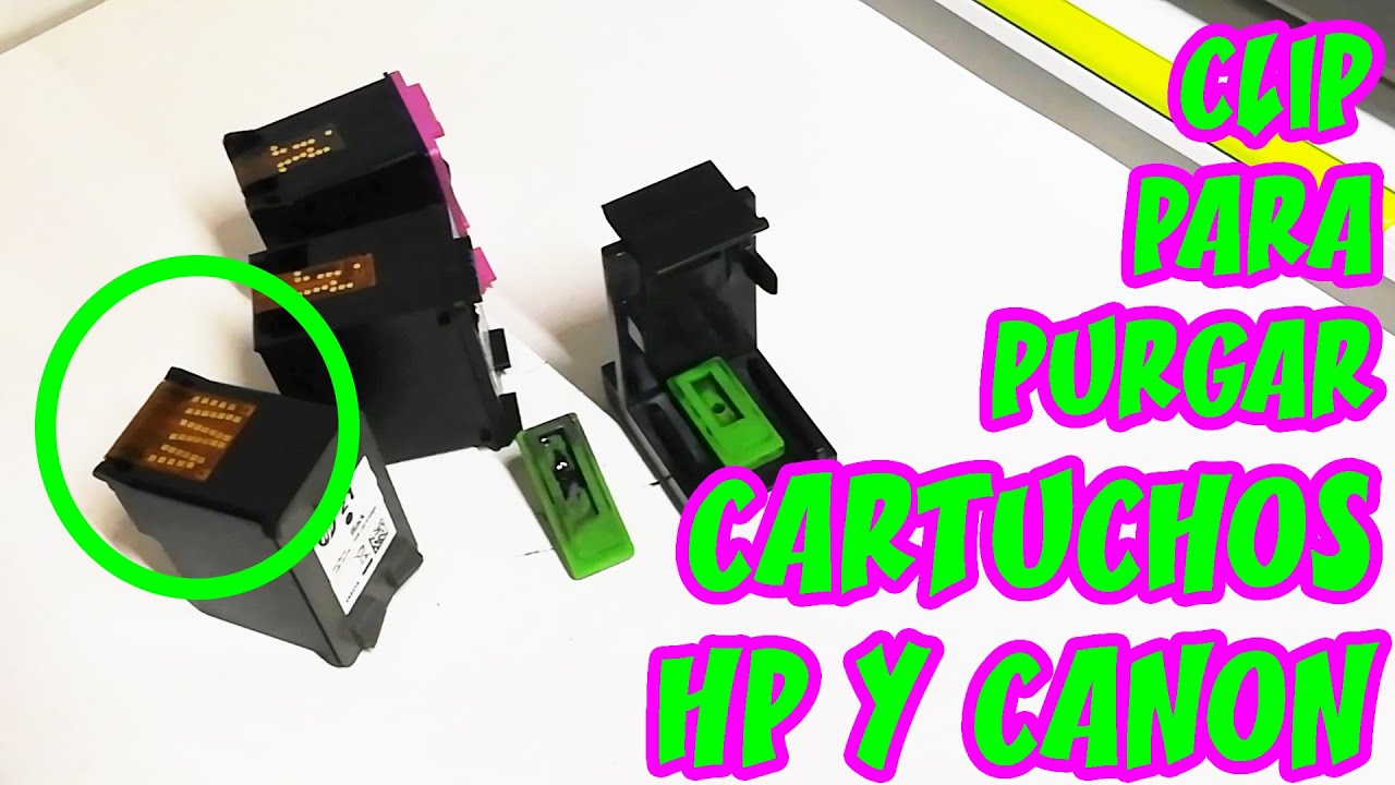 Como usar el clip para purgar (sacar aire) para cartuchos de tinta HP y  CANON - YouTube