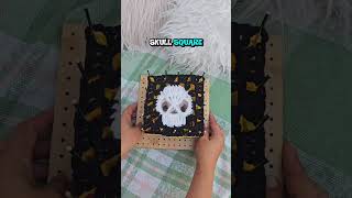 Learn How to Crochet a Skull Granny Square 🧶 #crochettutorial #craftinghappiness