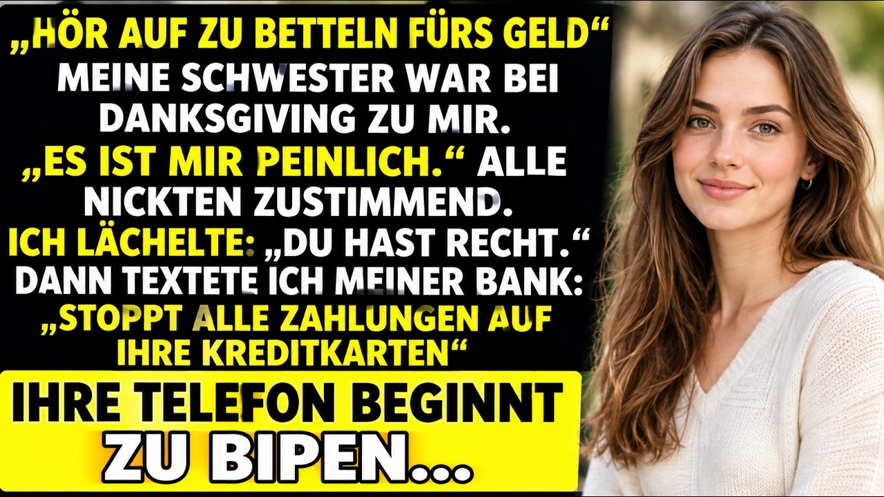 Ich hielt meine Familie jahrelang mit heimlichen Überweisungen über Wasser – 3.600 Dollar im Monat, während meine Schwester mich vor allen als Bettlerin hinstellte. An Thanksgiving stand sie auf,...