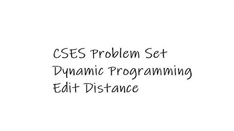 CSES Problem Set | Edit Distance