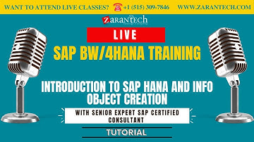LIVE | Introduction to SAP HANA & Info Object Creation | SAP BW/4HANA Training | ZaranTech