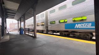 Metra Milwaukee District West Line train 2713 arrives and departs Metra’s Western Avenue Station