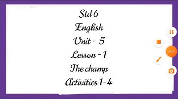 STD 6| English | Unit 5 | lesson 1 | the champ | activities 1 -4.