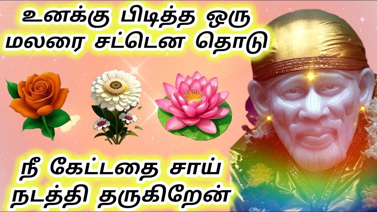 உனக்கு பிடித்த ஒரு மலரை சட்டென தொடு நீ கேட்டதை சாய் நடத்தி தருகிறேன் 