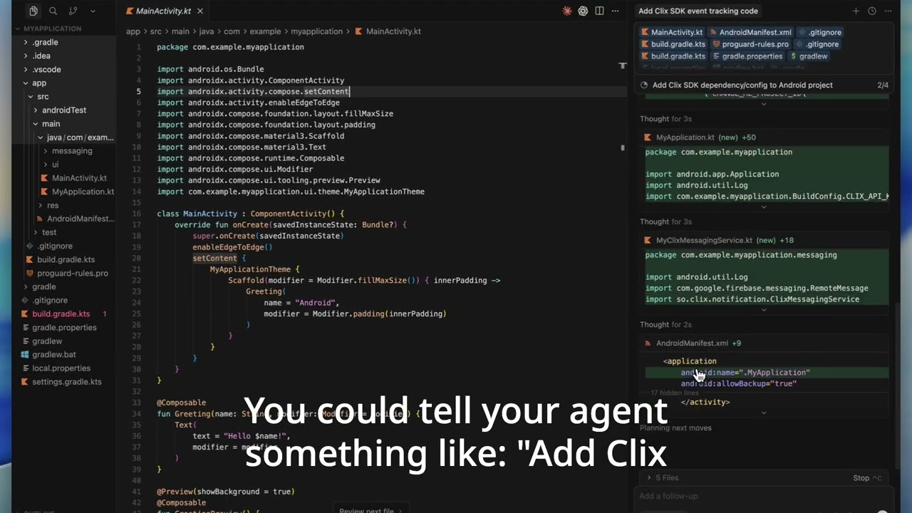 Adding Clix Event Tracking in Android with MCP-Aware Coding Agent
