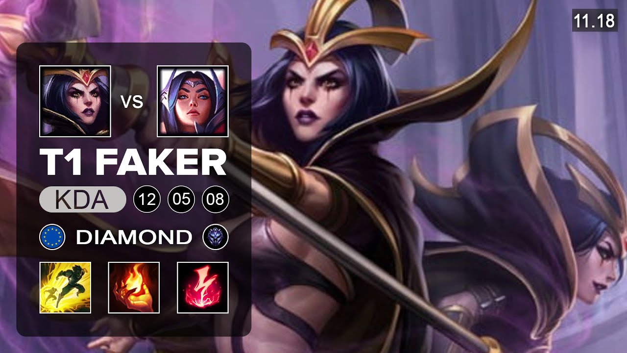 T1 Faker LeBlanc Mid vs Irelia - EUW Diamond - Season 11 Patch 11.19