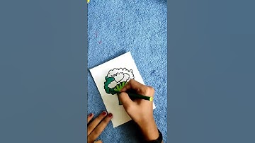 Vegetable cartoon drawing series|broccoli | part 4❤ #colour #asmr #cartoon #vegetabledrawing
