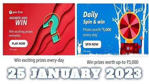 Amazon Quiz Answers Today|25 January 2023 | Daily Quiz Time